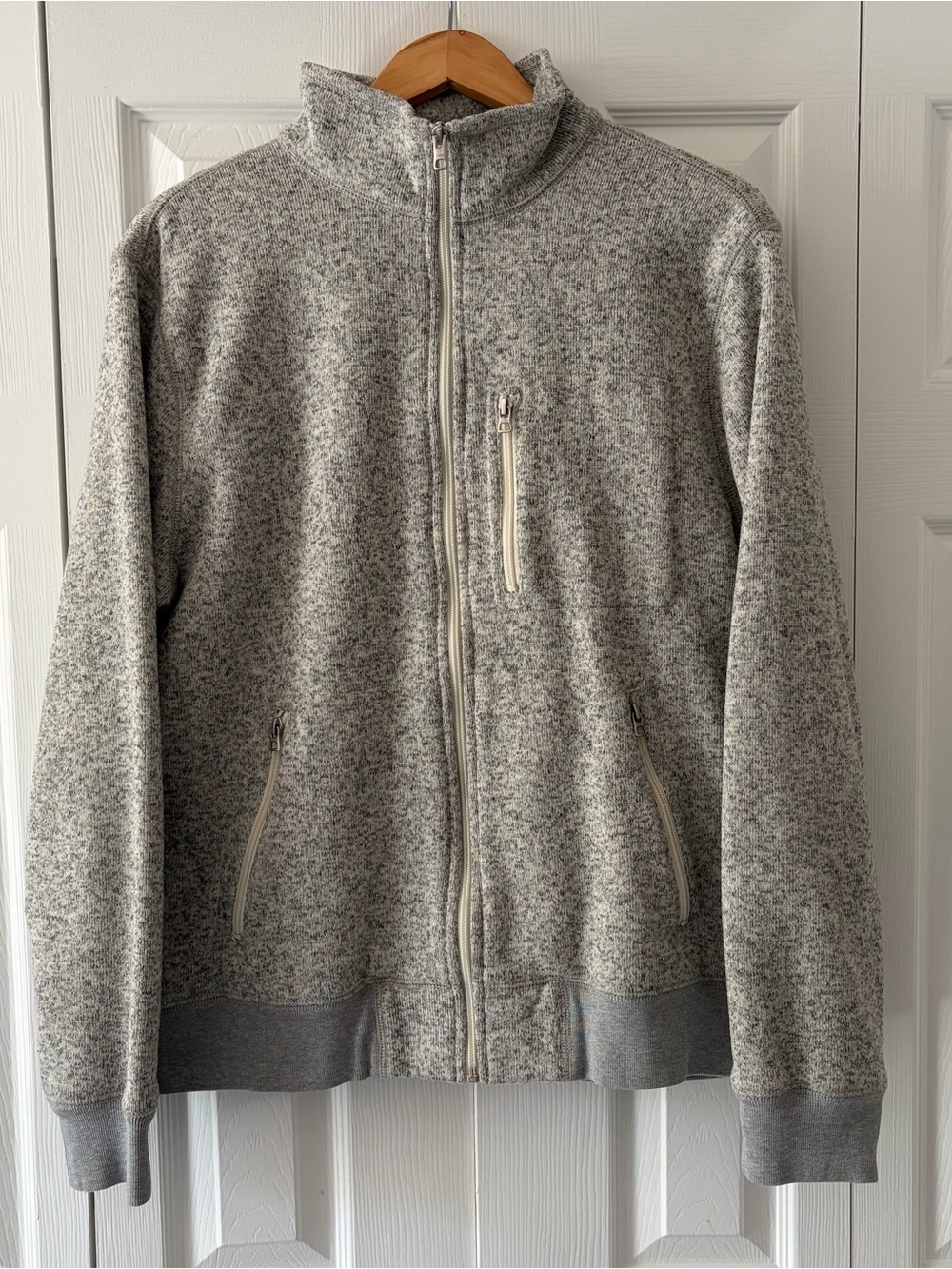 J. Crew Men's Light Heather Gray Zip-Up Sweater Jacket